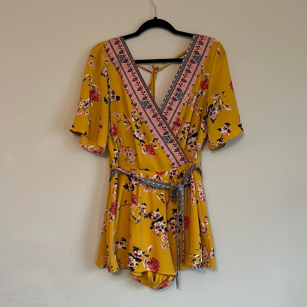Floral Yellow Romper